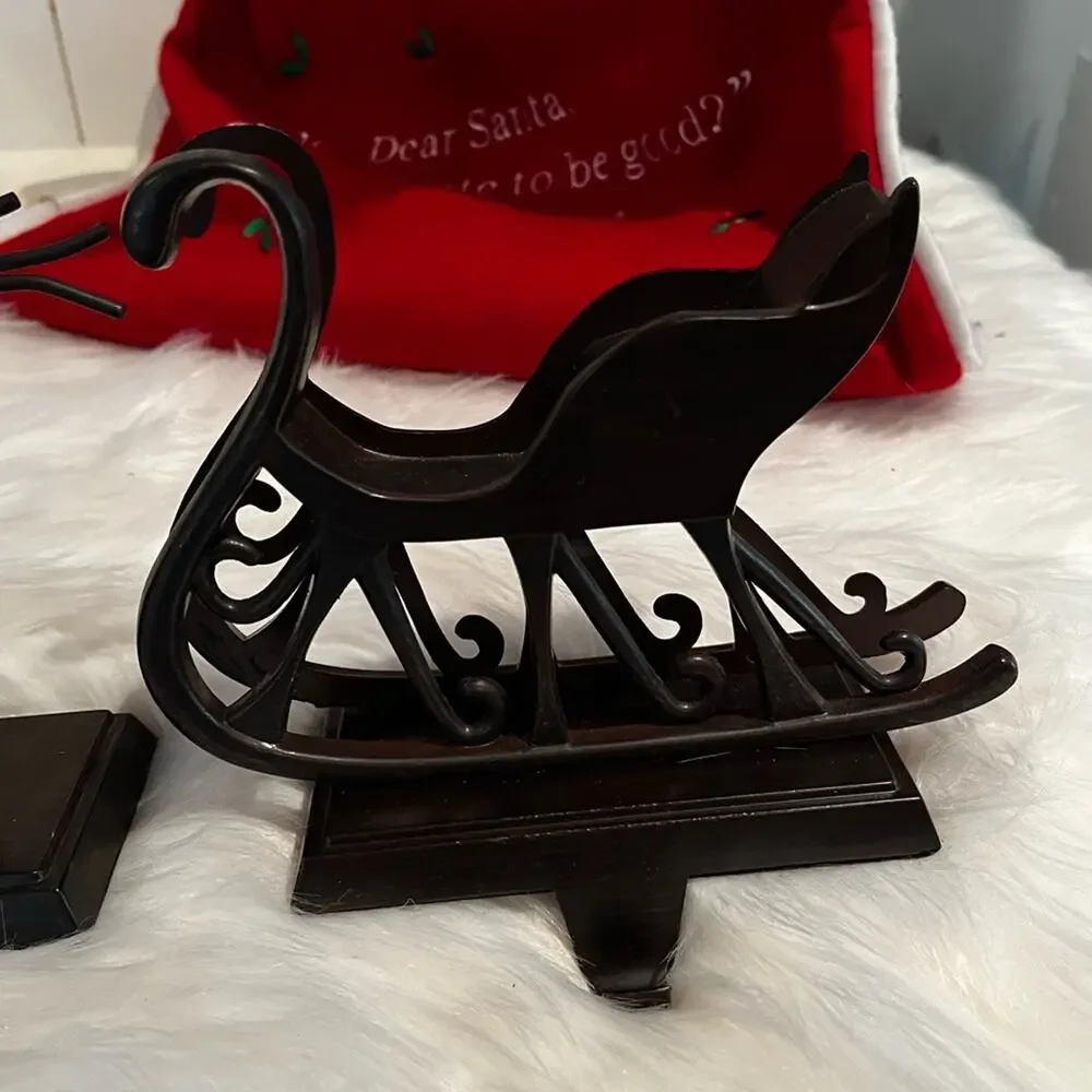 NEW Pottery Barn Bronze Snowman Snowflake Christmas Holiday Stocking Holders